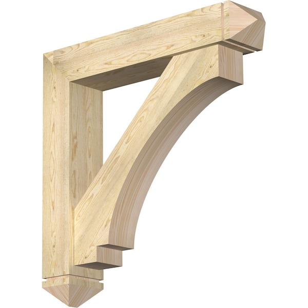 Ekena Millwork Imperial Arts and Crafts Rough Sawn Bracket w/ Offset Brace, Douglas Fir, 8"W x 42"D x 42"H BKT0806X42X42IMP03RDF - main